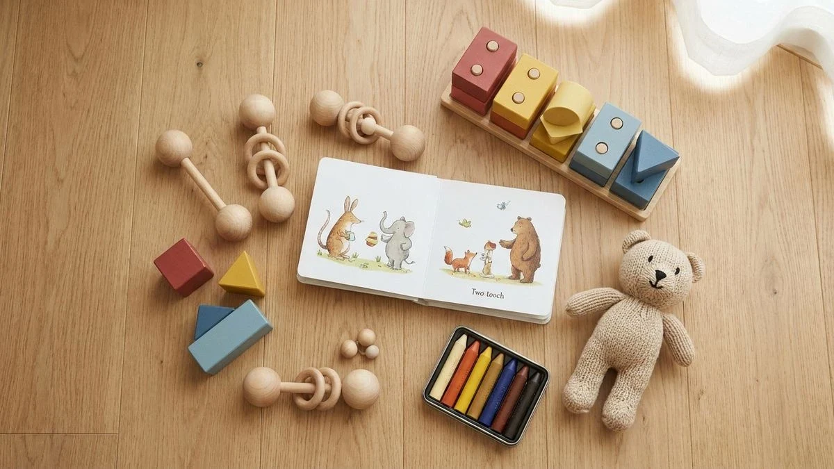 Alternatives aux écrans : jouets en bois, livres et cubes pour enfant